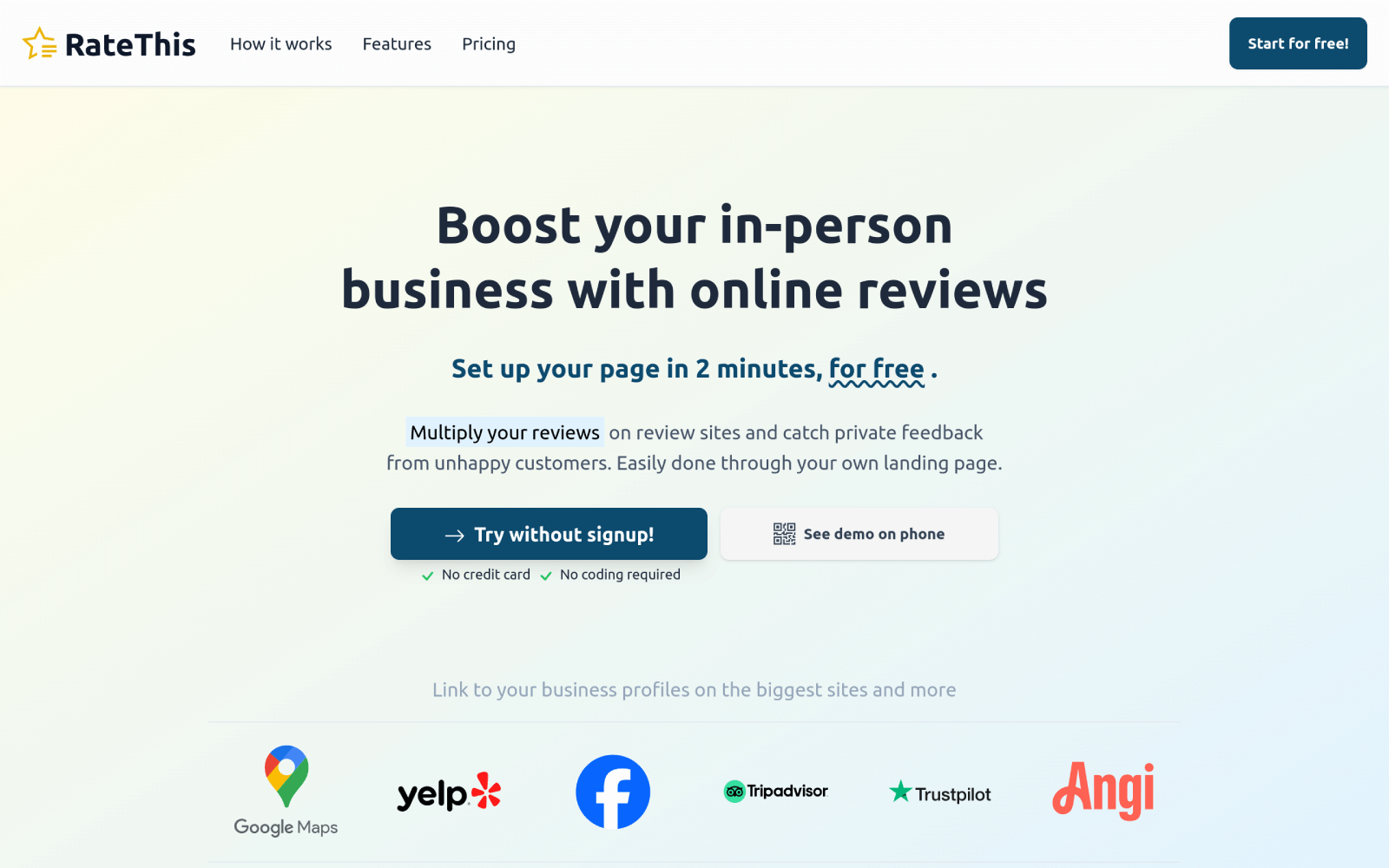 Screenshot of RateThis